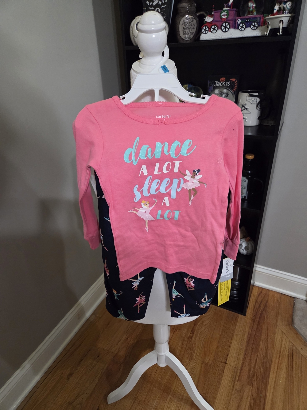 Carter's Pink and Navy Ballerina Pajama Set